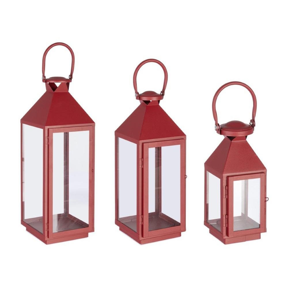 SET 3 LANTERNA LUCINDA ROSSO